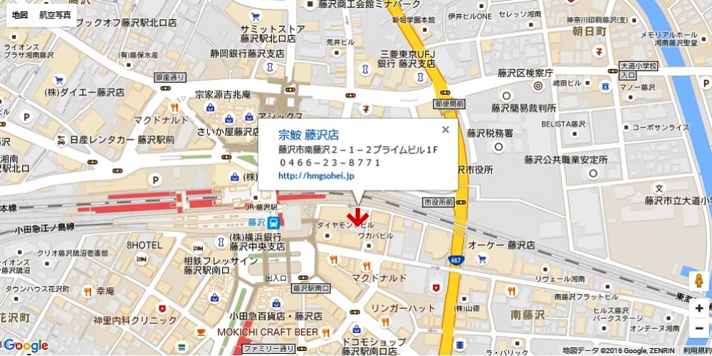 地図：宗鮟藤沢店アクセス
